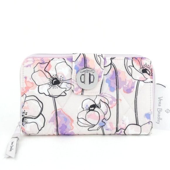 Vera Bradley Handbags - Vera Bradley Anemone Watercolor Ultralight RFID Turnlock Wallet NWT